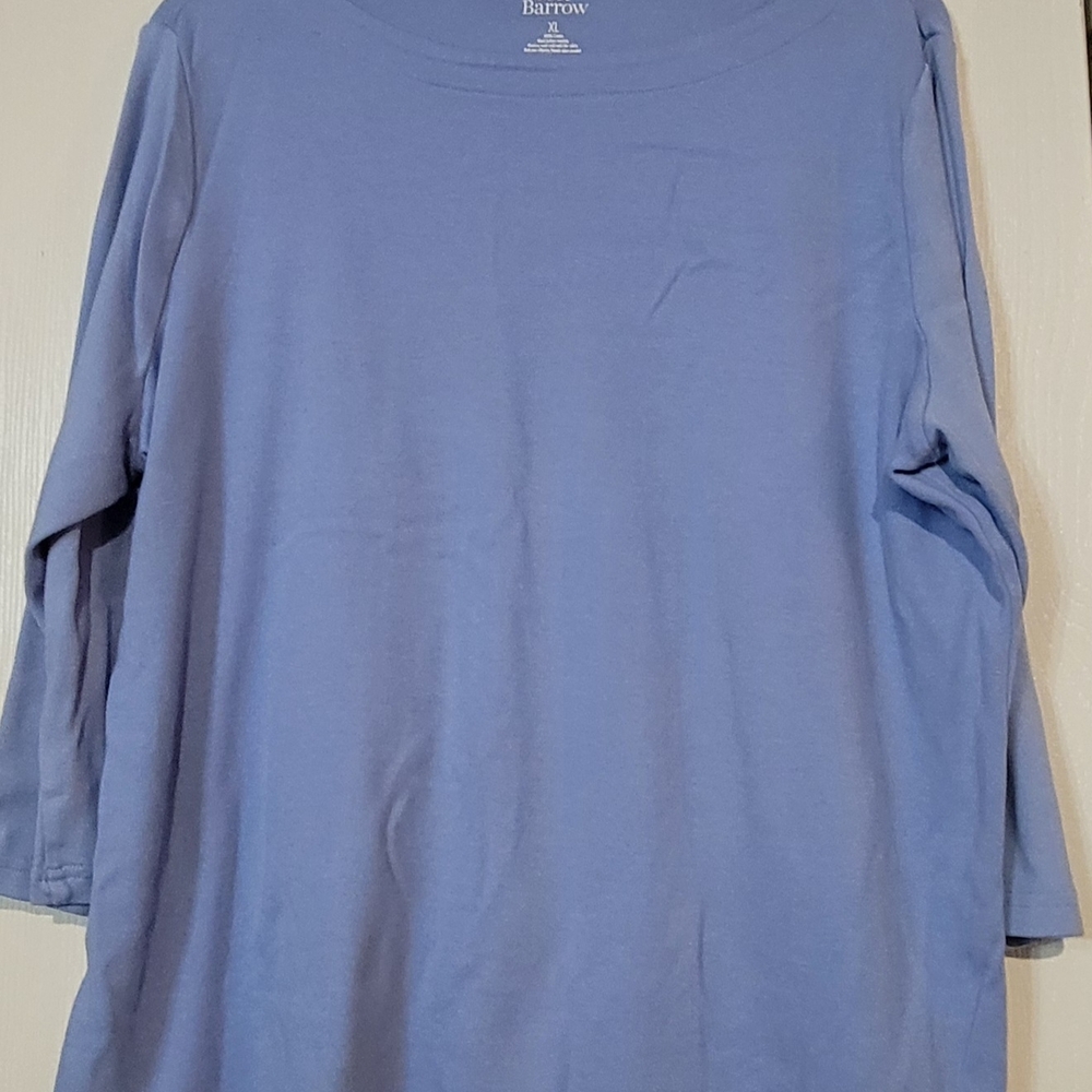 Croft & Barrow Women's Light Blue 3/4 Sleeve Top